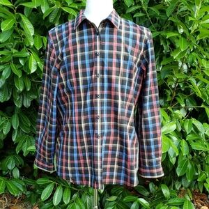 Orvis Men's Multicolor Plaid Shirt Size Large. Long Sleeve Button Up.